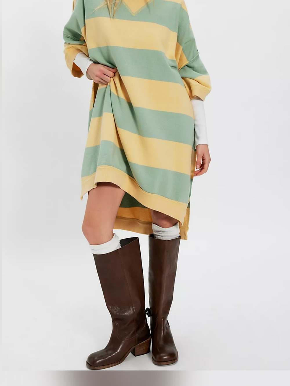 We The Free Out Here Striped Maxi Sweatshirt Dress NWT